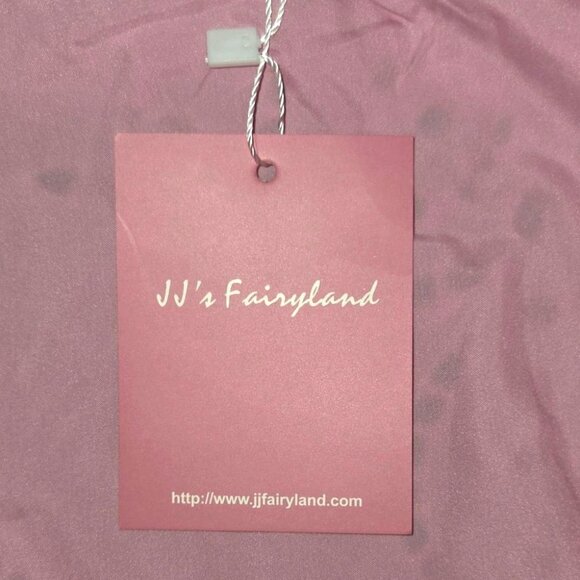 JJ's Fairyland Pink Eyelet Broderie Anglaise Ruffle Off Shoulder Dress Large NWT - Picture 5 of 7